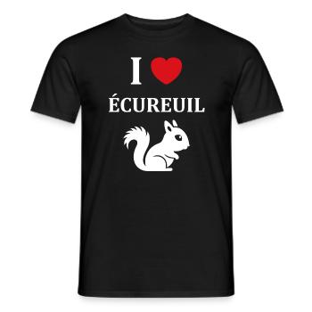 Humour petit écureuil - T-shirt homme - noir - Devant - AI Model Male 178 light (178cm)