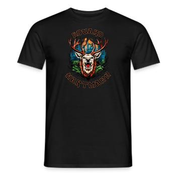 Eduard Hartmann Deer - Männer T-Shirt - Schwarz - Vorne - AI Model Male 178 light (178cm)
