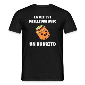 Amour Petit burrito - T-shirt homme - noir - Devant - AI Model Male 178 light (178cm)