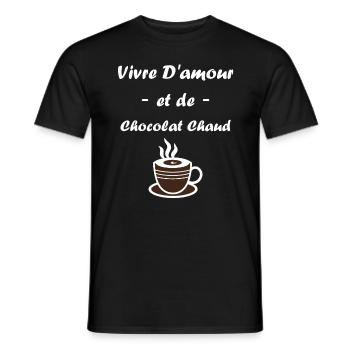Humour petit chocolat chaud - T-shirt homme - noir - Devant - AI Model Male 178 light (178cm)