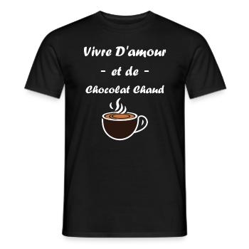 Humour petit chocolat chaud - T-shirt homme - noir - Devant - AI Model Male 178 light (178cm)