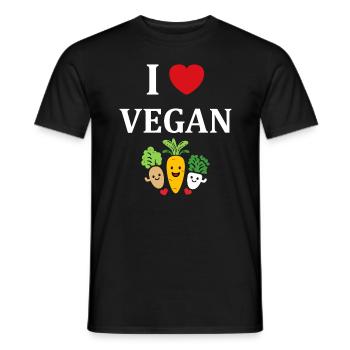 Humour petit légumes vegan - T-shirt homme - noir - Devant - AI Model Male 178 light (178cm)