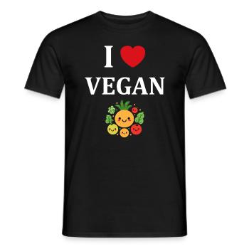 Humour petit légumes vegan - T-shirt homme - noir - Devant - AI Model Male 178 light (178cm)