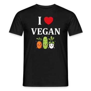 Humour petit légumes vegan - T-shirt homme - noir - Devant - AI Model Male 178 light (178cm)
