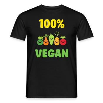Humour petit légumes vegan - T-shirt homme - noir - Devant - AI Model Male 178 light (178cm)