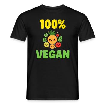 Humour petit légumes vegan - T-shirt homme - noir - Devant - AI Model Male 178 light (178cm)