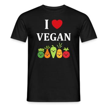 Humour petit légumes vegan - T-shirt homme - noir - Devant - AI Model Male 178 light (178cm)