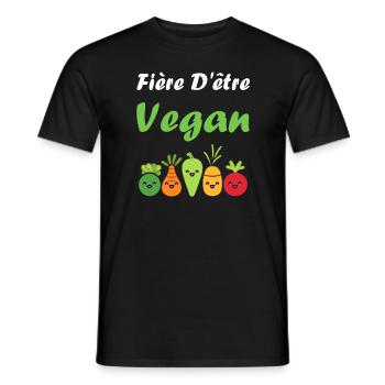 Légumes Humour je suis vegan - T-shirt homme - noir - Devant - AI Model Male 178 light (178cm)