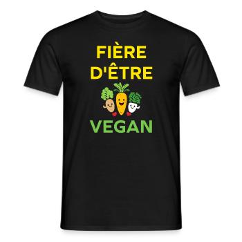Légumes Humour je suis vegan - T-shirt homme - noir - Devant - AI Model Male 178 light (178cm)