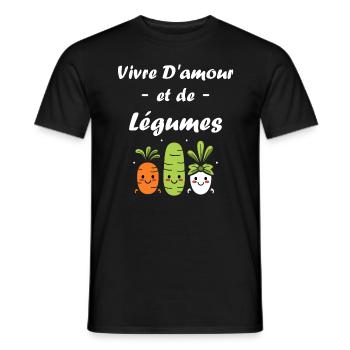 Légumes Humour je suis vegan - T-shirt homme - noir - Devant - AI Model Male 178 light (178cm)