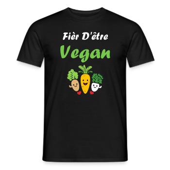 Légumes Humour je suis vegan - T-shirt homme - noir - Devant - AI Model Male 178 light (178cm)