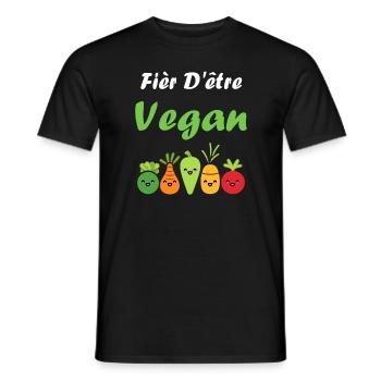 Légumes Humour je suis vegan - T-shirt homme - noir - Devant - AI Model Male 178 light (178cm)