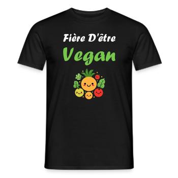 Légumes Humour je suis vegan - T-shirt homme - noir - Devant - AI Model Male 178 light (178cm)