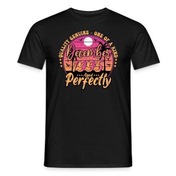 December 1995 Anniversary 1995 December 1995 - Men's T-Shirt - black - Front - AI Model Male 178 light (178cm)