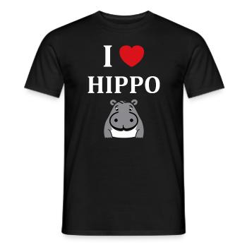 amour petit hippopotame - T-shirt homme - noir - Devant - AI Model Male 178 light (178cm)