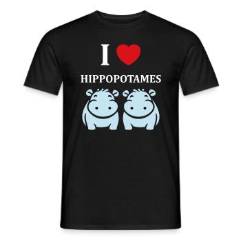 amour petit hippopotame - T-shirt homme - noir - Devant - AI Model Male 178 light (178cm)