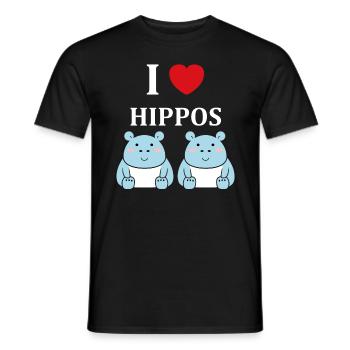 amour petit hippopotame - T-shirt homme - noir - Devant - AI Model Male 178 light (178cm)