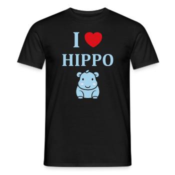 amour petit hippopotame - T-shirt homme - noir - Devant - AI Model Male 178 light (178cm)