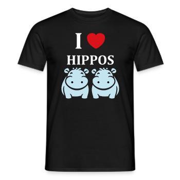 amour petit hippopotame - T-shirt homme - noir - Devant - AI Model Male 178 light (178cm)