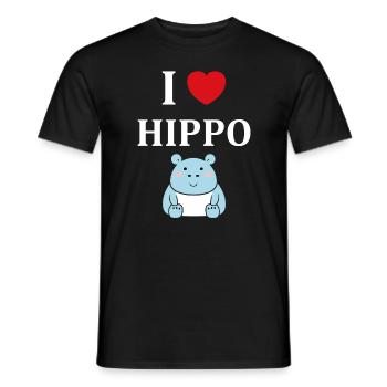 amour petit hippopotame - T-shirt homme - noir - Devant - AI Model Male 178 light (178cm)