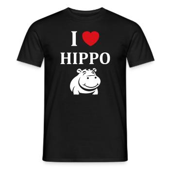 amour petit hippopotame - T-shirt homme - noir - Devant - AI Model Male 178 light (178cm)
