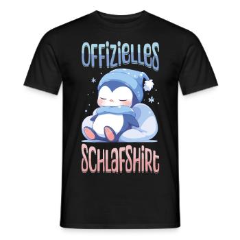 Offizielles Schlafshirt Pinguin Schlafanzug Süß - Männer T-Shirt - Schwarz - Vorne - AI Model Male 178 light (178cm)