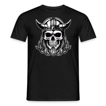 Cool Viking Skull - Men's T-Shirt - black - Front - AI Model Male 178 light (178cm)