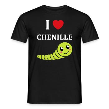 Chenilles insecte Amour petite chenille - T-shirt homme - noir - Devant - AI Model Male 178 light (178cm)