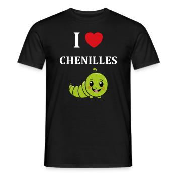 Chenilles insecte Amour petite chenille - T-shirt homme - noir - Devant - AI Model Male 178 light (178cm)
