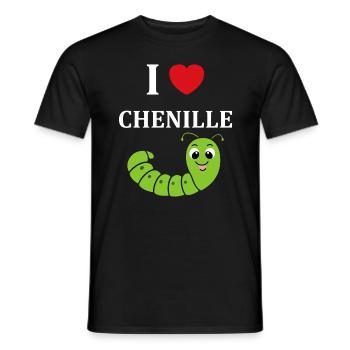 Chenilles insecte Amour petite chenille - T-shirt homme - noir - Devant - AI Model Male 178 light (178cm)