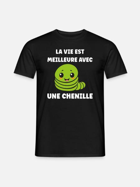 Chenilles insecte Amour petite chenille - T-shirt homme - noir