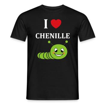 Chenilles insecte Amour petite chenille - T-shirt homme - noir - Devant - AI Model Male 178 light (178cm)