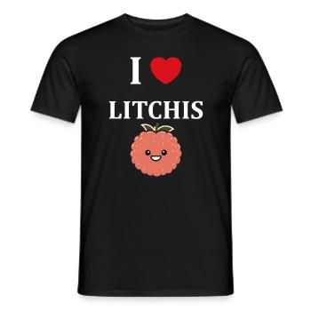 Fruit Humour petit litchi - T-shirt homme - noir - Devant - AI Model Male 178 light (178cm)