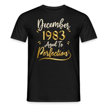 Décembre 1983 Décembre anniversaire December 1983 - T-shirt homme - noir - Devant - AI Model Male 178 light (178cm)