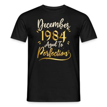 Dezember 1984 Dezember Jahrestag Dezember 1984 - Männer T-Shirt - Schwarz - Vorne - AI Model Male 178 light (178cm)