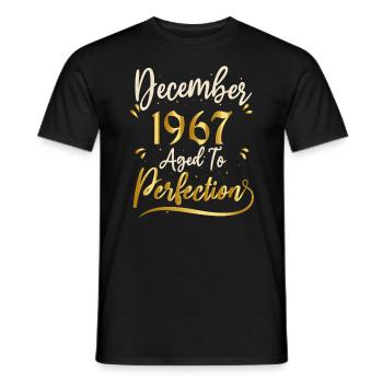 Décembre 1967 Décembre anniversaire December 1967 - T-shirt homme - noir - Devant - AI Model Male 178 light (178cm)