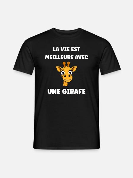 Humour petit bébé girafe - T-shirt homme - noir