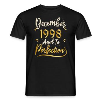 December 1998 December Anniversary December 1998 - Men's T-Shirt - black - Front - AI Model Male 178 light (178cm)