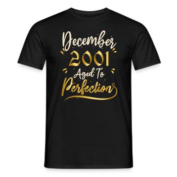 Décembre 2001 Décembre anniversaire December 2001 - T-shirt homme - noir - Devant - AI Model Male 178 light (178cm)