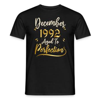 Décembre 1992 Décembre anniversaire December 1992 - T-shirt homme - noir - Devant - AI Model Male 178 light (178cm)
