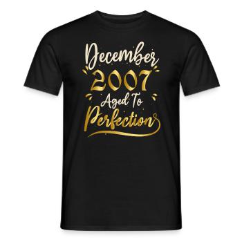 Décembre 2007 Décembre anniversaire December 2007 - T-shirt homme - noir - Devant - AI Model Male 178 light (178cm)