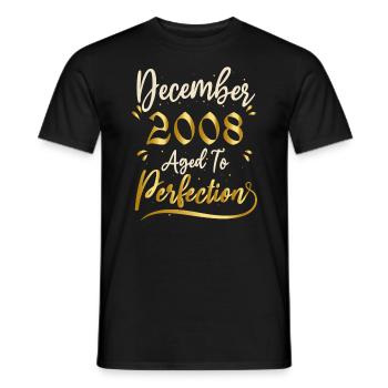 December 2008 December Anniversary December 2008 - Men's T-Shirt - black - Front - AI Model Male 178 light (178cm)