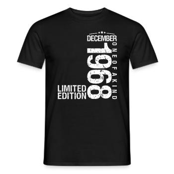 December 1968 December Anniversary December 1968 - Men's T-Shirt - black - Front - AI Model Male 178 light (178cm)