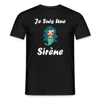 Enfant citation sirène - T-shirt homme - noir - Devant - AI Model Male 178 light (178cm)
