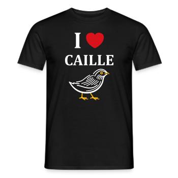 Humour Cailles oiseaux Petite caille - T-shirt homme - noir - Devant - AI Model Male 178 light (178cm)