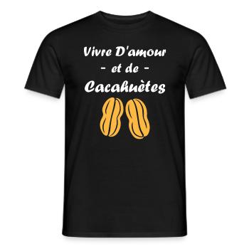 Cacahuètes Humour petite cacahuète - T-shirt homme - noir - Devant - AI Model Male 178 light (178cm)