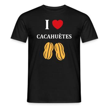 Cacahuètes Humour petite cacahuète - T-shirt homme - noir - Devant - AI Model Male 178 light (178cm)