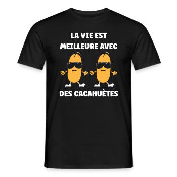 Cacahuètes Humour petite cacahuète - T-shirt homme - noir - Devant - AI Model Male 178 light (178cm)