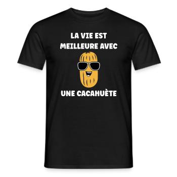 Cacahuètes Humour petite cacahuète - T-shirt homme - noir - Devant - AI Model Male 178 light (178cm)
