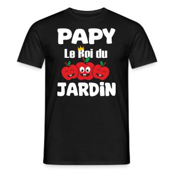 papy le roi du jardin cadeau jardinier retraite - T-shirt homme - noir - Devant - AI Model Male 178 light (178cm)